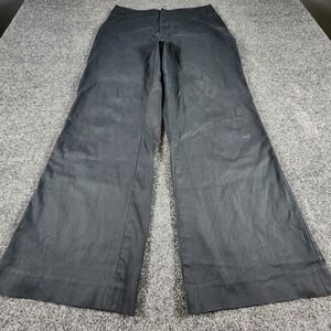 Banana Republic Stretch Black Wide Leg Pants Size 12S Boho Preppy